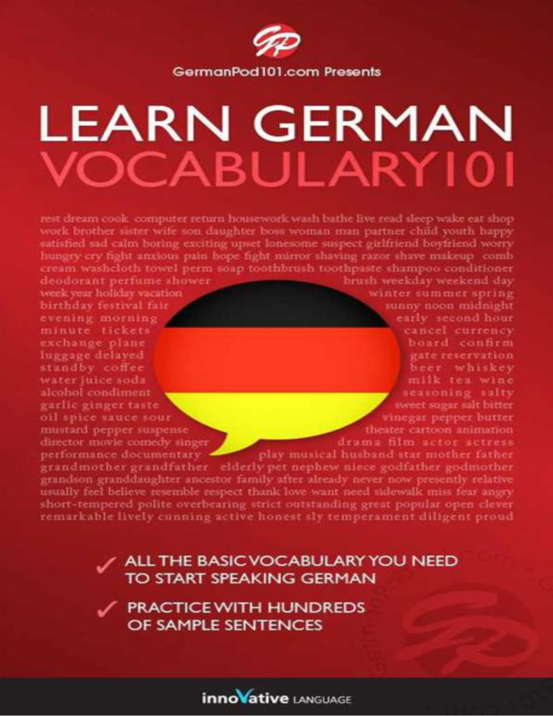 Learn German Vocabulary Word Power 101 Book